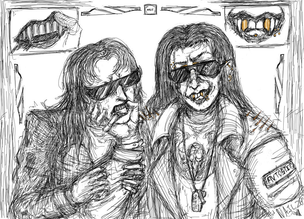 @trinitit3's yuri (left) hassled by my godhead (right). doubles as a veneer paint guide.